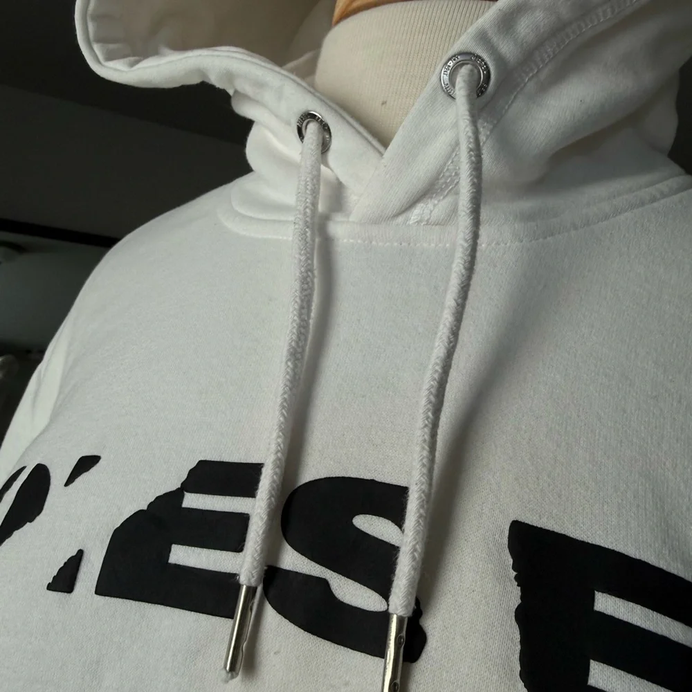 Diesel White Hoodie with Black Logo - Picture 12 of 12